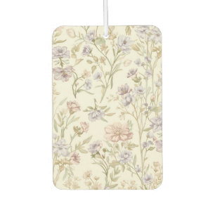 Vintage Watercolor Wildflower Seamless Pattern Car Air Freshener