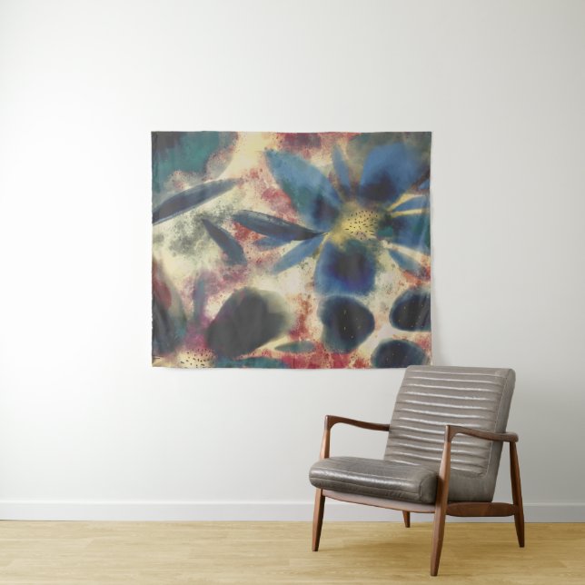 Vintage Watercolour Elegant Sparkling Floral Tapestry (In Situ (Horizontal))