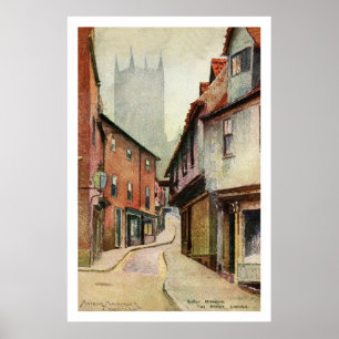 Vintage watercolour Lincoln The Strait Poster