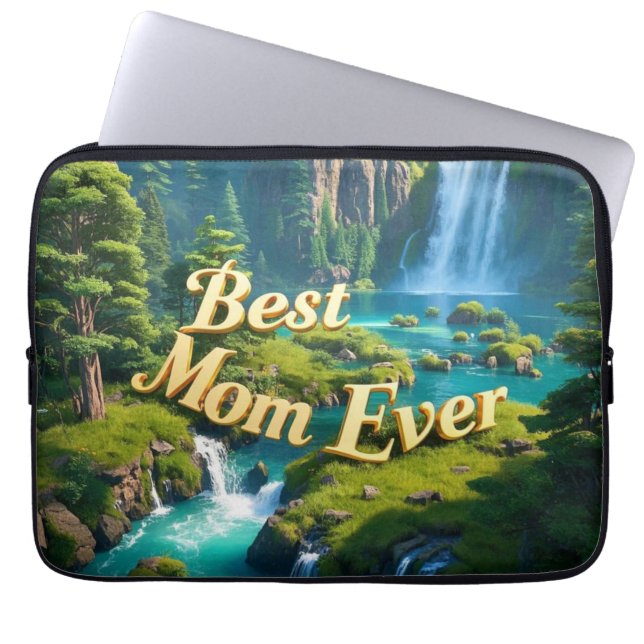 Vintage Waterfall Best Mum Ever  Laptop Sleeve (Front)