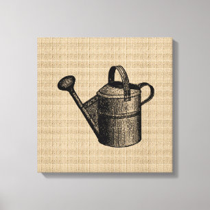Vintage Watering Can on Canvas
