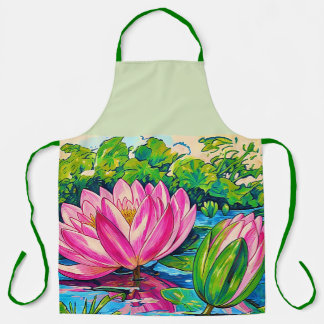 vintage waterlilies - apron