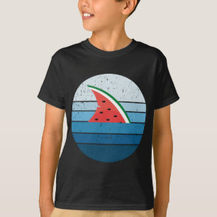Vintage Watermelon Fruit Shark Finning Summer Vaca T-Shirt