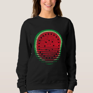 Vintage Watermelon Sunset Summer Vacation Fruit Lo Sweatshirt