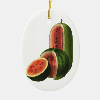 Vintage Watermelons Tall Round, Organic Food Fruit Ceramic Tree Decoration
