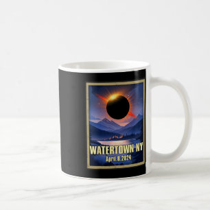 Vintage Watertown Ny Total Solar Eclipse 2024 Coffee Mug