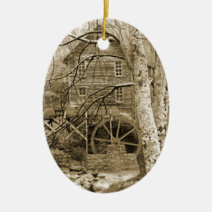 Vintage Waterwheel Ceramic Tree Decoration