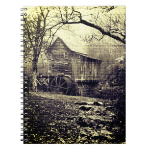 Vintage Waterwheel Postcard Notebook