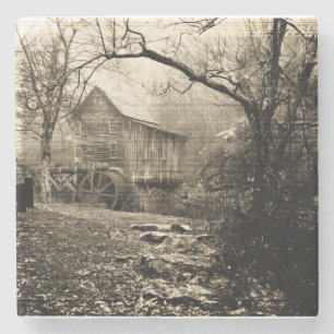 Vintage Waterwheel Stone Coaster