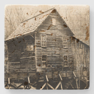 Vintage Waterwheel Stone Coaster