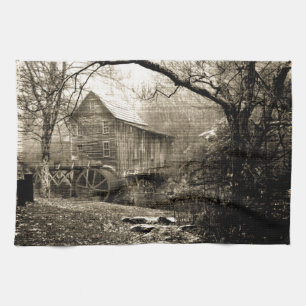 Vintage Waterwheel Tea Towel