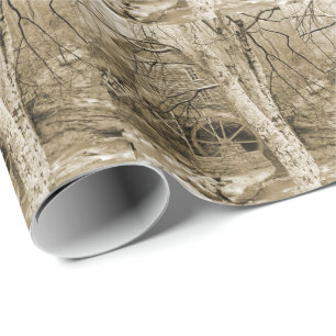 Vintage Waterwheel Wrapping Paper
