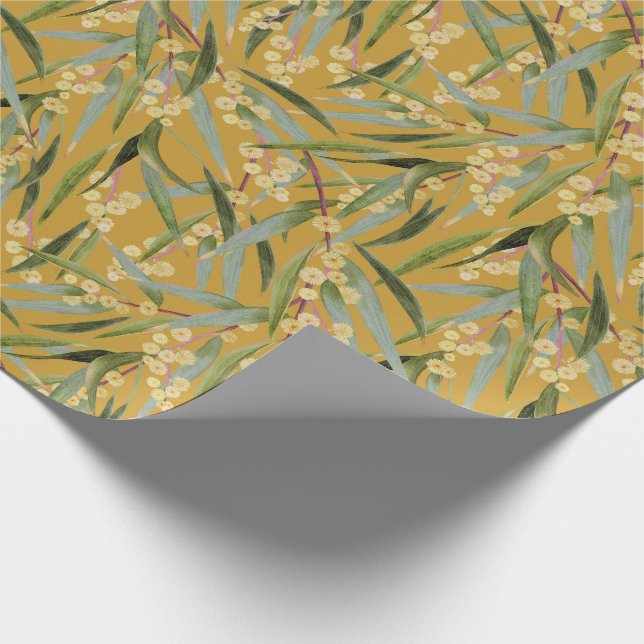 Vintage Wattle Pattern Wrapping Paper (Corner)