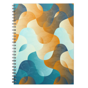 Vintage wave pattern, blue and brown. notebook