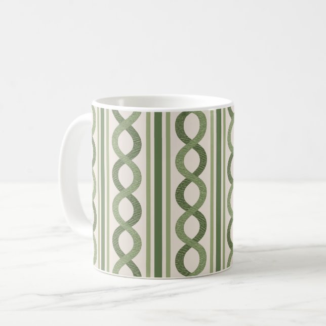 Vintage waves green coffee mug (Front Left)