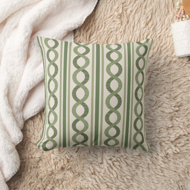 Vintage waves green long table runner cushion (Blanket)