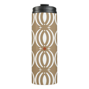 Vintage Wavy Lines Geometric Design Thermal Tumbler