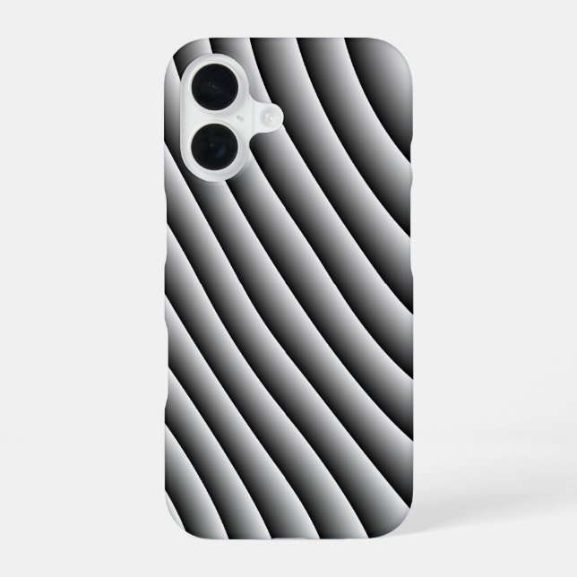 Vintage Wavy Lines iPhone 16 Case (Back)