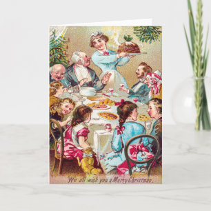 Vintage We all wish you a Merry Christmas Holiday Card