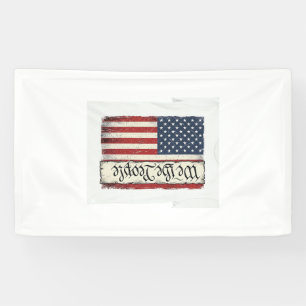 Vintage We the People Flag Patriotic Shirt Design_ Banner