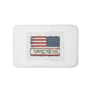 Vintage We the People Flag Patriotic Shirt Design_ Bath Mat
