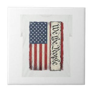 Vintage We the People Flag Patriotic Shirt Design_ Tile