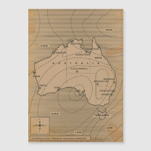 Vintage weather map of Australia