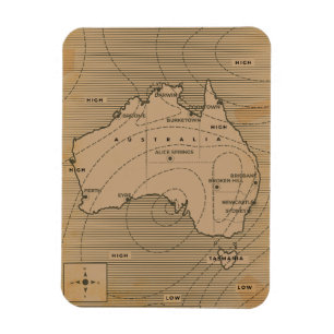 Vintage weather map of Australia Magnet