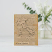 Vintage weather map of Italy, Scilly and Sardinia