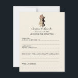 Vintage Wedding Ad Lib Cards Advice 1920's Theme<br><div class="desc">Looking for a fun alternative to your wedding guestbook? Give out these Wedding Ad Lib cards to your guests for them to fill in! Advice for the newly weds... .always remember to... never forget to... the secret for a long and happy marriage is... Expect some profound, sincere and hilarious results!...</div>
