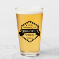 Vintage Wedding Anniversary Ribbon Hexagon Logo