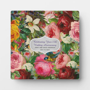 Vintage Wedding Anniversary ROSES - Commemorative Plaque