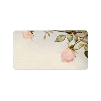 Vintage Wedding Antique Garden Rose Flowers Label
