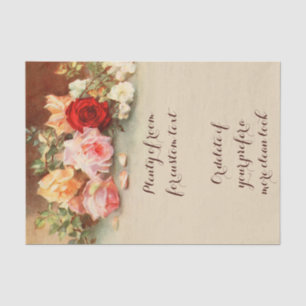 Vintage Wedding, Antique Roses Flowers Still Life Tissue Paper