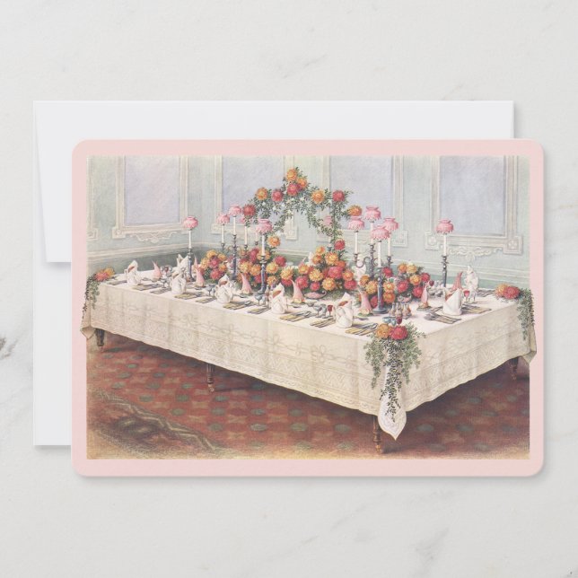 Vintage Wedding Banquet Table Invitation (Front)
