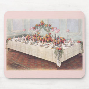Vintage Wedding Banquet Table Mouse Pad