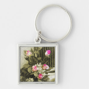 Vintage Wedding Bouquet Key Ring