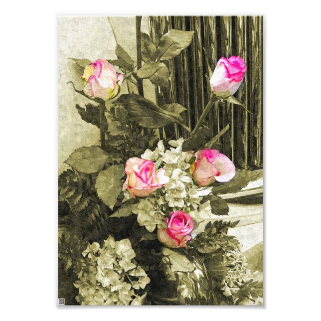 Vintage Wedding Bouquet Photo Print (Front)