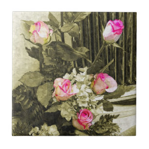 Vintage Wedding Bouquet Tile