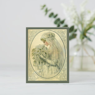 Vintage Wedding Bridal Portrait Invitation