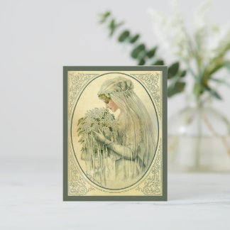 Vintage Wedding Bridal Portrait Invitation