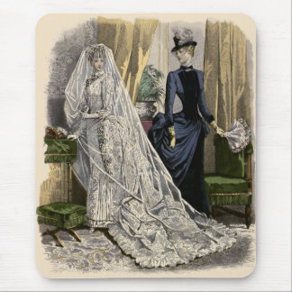 Vintage Wedding Bridal Portrait, Victorian Bride Mouse Pad
