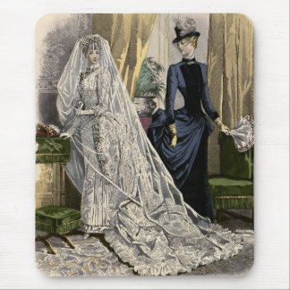 Vintage Wedding Bridal Portrait, Victorian Bride Mouse Pad