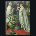 Vintage Wedding, Bride and Groom with Menorah Notebook<br><div class="desc">Vintage illustration love and romance wedding ceremony image featuring a couple getting married in a beautiful synagogue with stained glass windows,  flowers and a seven branch menorah. The bride is wearing a long white wedding gown and the groom is handsome in his tuxedo.</div>