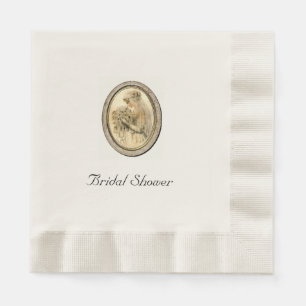 Vintage Wedding Bride Bridal Shower White Napkins