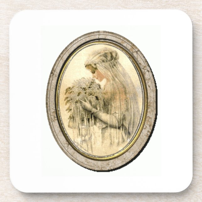 Vintage Wedding Bride Coaster (Front)