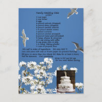 Vintage Wedding Cake Recipe Postcard