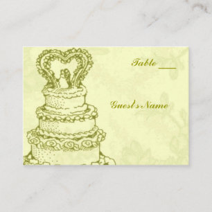 Vintage Wedding Cake Table Seating Place Card