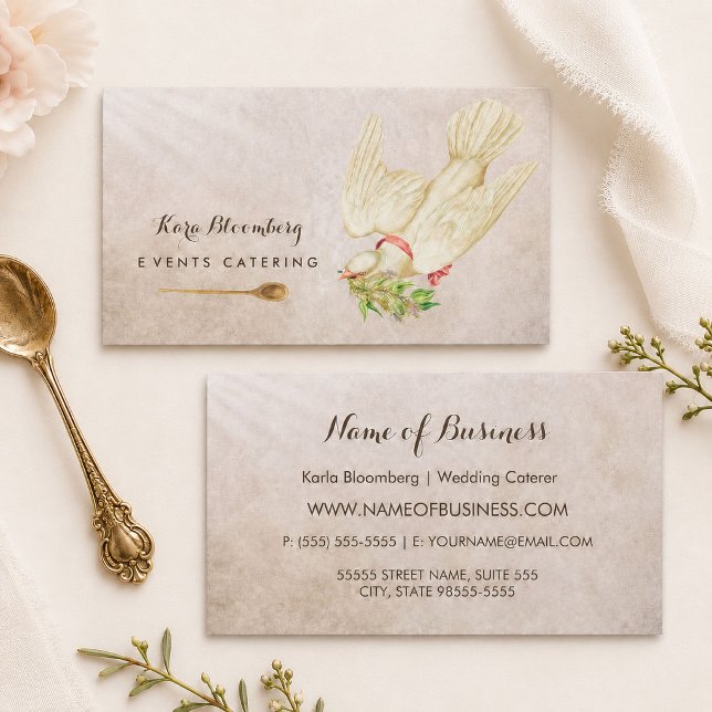 Vintage Wedding Caterer Identity Business Card (Creator Uploaded)