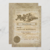 Vintage Wedding Certificate